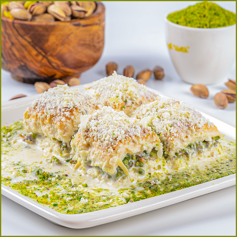 Beyaz Çikolatalı Bol Fıstıklı Soğuk Baklava